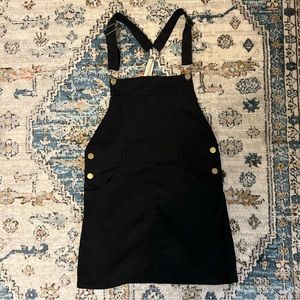 Black Corduroy Overall Dress